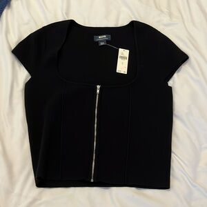 NWT Maeve by Anthropologie short sleeve zip up top